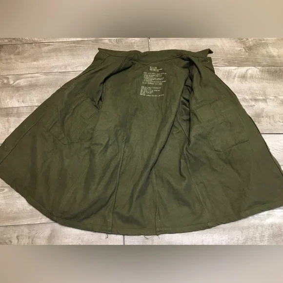 US Army OG-108 Olive Green Heavy Wool Field Shirt Jacket 1950s Vintage Medium